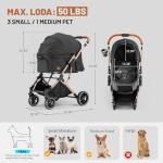 Pet Stroller for Small Dogs & Cats - Black