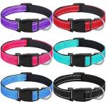 6 Pack Reflective Adjustable Dog Collars - Soft & Safe