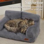 Hollypet Soft Fluffy Pet Couch Bed - Gray