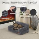 Hollypet Soft Fluffy Pet Couch Bed - Gray