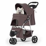 Foldable Dog Stroller with Weather Cover and Storage