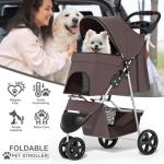 Foldable Dog Stroller with Weather Cover and Storage