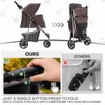 Foldable Dog Stroller with Weather Cover and Storage