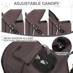 Foldable Dog Stroller with Weather Cover and Storage