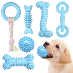 Cute Blue 6 Pack Chew Toys for Puppies