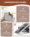 3-Step Dog Stairs Ramp for Couch - Grey