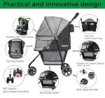 ROODO Lightweight 3-Wheel Pet Stroller for Small Dogs