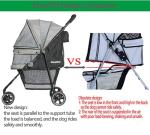 ROODO Lightweight 3-Wheel Pet Stroller for Small Dogs