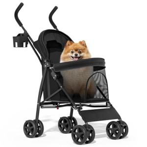 MoNiBloom 4-Wheel Pet Stroller with Sun Cover