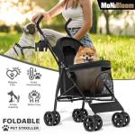 MoNiBloom 4-Wheel Pet Stroller with Sun Cover