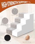 4-Step Dog Stairs for Small Dogs - Light Grey