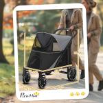 Foldable Dog Stroller for All Sizes - Gray