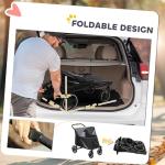 Foldable Dog Stroller for All Sizes - Gray