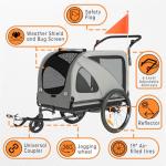 Dog Bike Trailer & Stroller for Pets, 88 lbs Limit