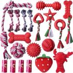 20 Pack Puppy Chew Toys with Ropes and Squeakers