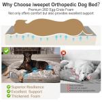 Orthopedic Dog Bed for Large Dogs - 3.7" Thick