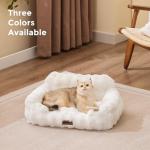 Cozy Orthopedic Dog Couch Bed - Ivory White