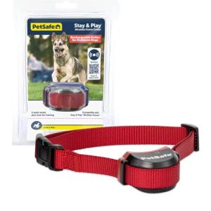 PetSafe Stay & Play Wireless Fence Receive Collar for Stubborn Dogs - Rechargeable & Waterproof Receiver Collar with Quick Charge in 2-3 Hours - for Dogs 5lb+