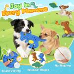 KIPRITII Dinosaur Squeaky Toys for Busy Puppies
