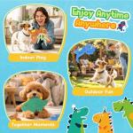 KIPRITII Dinosaur Squeaky Toys for Busy Puppies