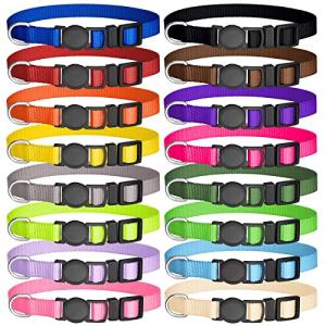 16 Pack Adjustable Puppy Collars with Safety Buckle