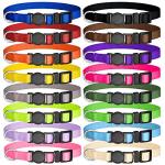 16 Pack Adjustable Puppy Collars with Safety Buckle