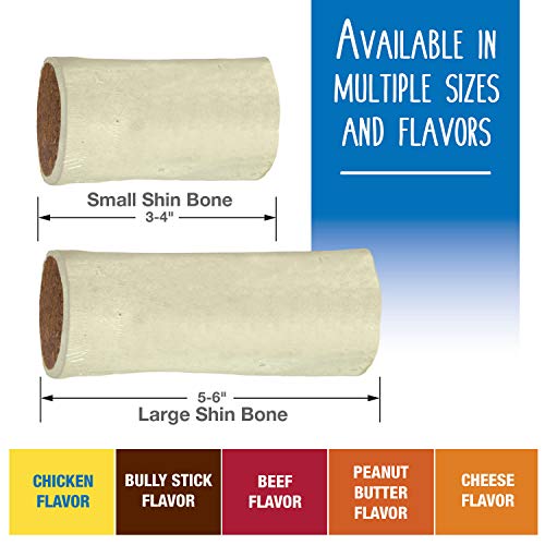 Large Peanut Butter-Stuffed Dog Shin Bone