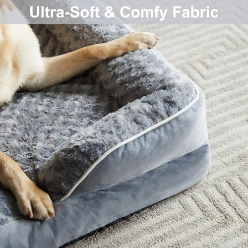 Cozy Bolster Bed for Large Dogs - Waterproof & Washable