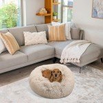Calming Donut Bed for Cats and Dogs - Taupe