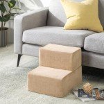 Cozy Beige 2-Step Pet Stairs for Puppies