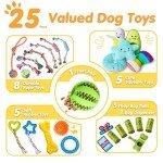 25-Pack Puppy Chew Toys with Ropes and Squeakers
