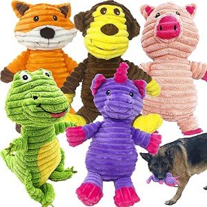 5-Pack Plush Squeaky Toys for Medium Dogs