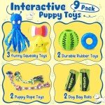 9-Pack Interactive Plush Puppy Dog Toys for Teething