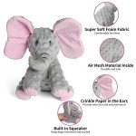 DODODOLA Squeaky Elephant Plush Dog Toy