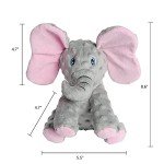 DODODOLA Squeaky Elephant Plush Dog Toy