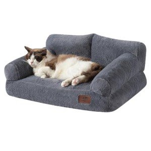 Hollypet Soft Fluffy Pet Couch Bed - Gray
