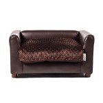 Cozy Chocolate Fluffy Pet Sofa Bed - Small