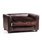 Cozy Chocolate Fluffy Pet Sofa Bed - Small