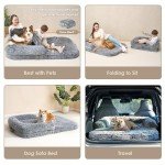 Cozy Orthopedic Faux Fur Dog Bed for Large Dogs