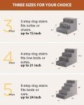 4-Step Dog Stairs for Small Dogs in Grey