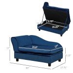 Chic Blue Dog Sofa Bed with Hidden Storage