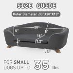 SHAVI Large Velvet Dog Couch with Removable Cover
