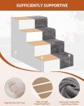 4-Step Dog Stairs for Small Dogs in Grey