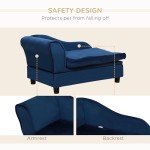 Chic Blue Dog Sofa Bed with Hidden Storage