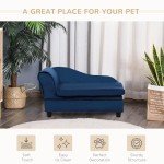 Chic Blue Dog Sofa Bed with Hidden Storage