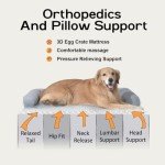 Orthopedic Memory Foam Dog Bed with Bolster
