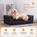 Moots Cozy Espresso Leatherette Dog Sofa