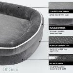 OhGeni Large Orthopedic Couch Dog Bed - Gray