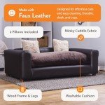 Moots Cozy Espresso Leatherette Dog Sofa