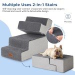 ZOMISIA 2-in-1 Dog Stairs for Small Dogs